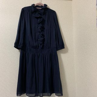 ロペ(ROPE’)のROPE シフォンフリルワンピース　七分袖(ひざ丈ワンピース)