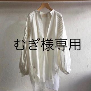 junmikami  linen tuck sleeve blouse (シャツ/ブラウス(長袖/七分))