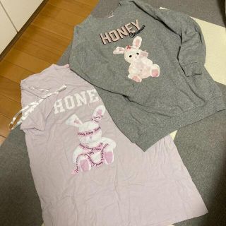 ハニーシナモン(Honey Cinnamon)のハニーシナモン　Tシャツワンピ　ラベンダー　紫(Tシャツ(半袖/袖なし))