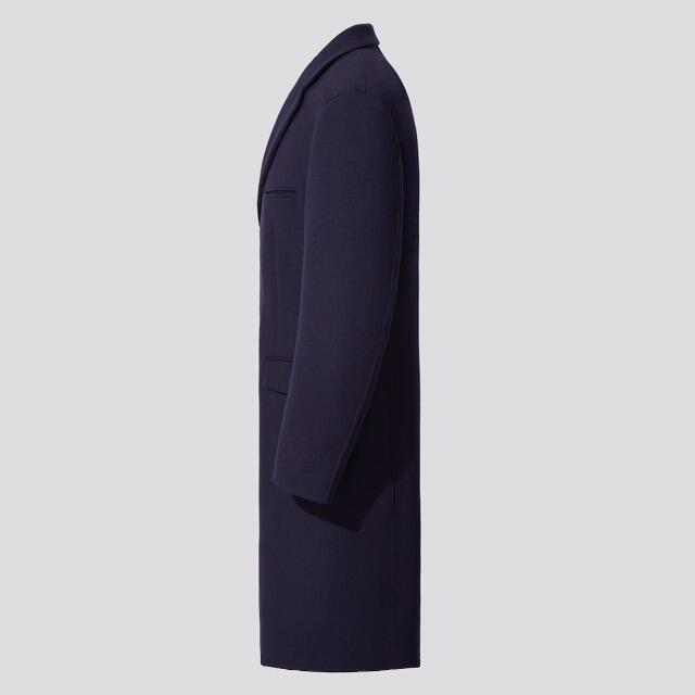 UNIQLO(ユニクロ)の新品 UNIQLO +J ウールブレンドチェスターコート Black M メンズのジャケット/アウター(チェスターコート)の商品写真