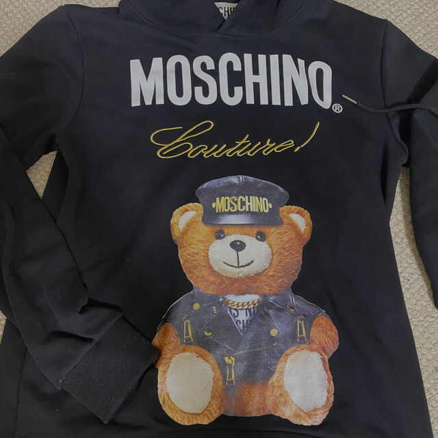 極美品 モスキーノ MOSCHINO MILANO プリント スウェット パーカ