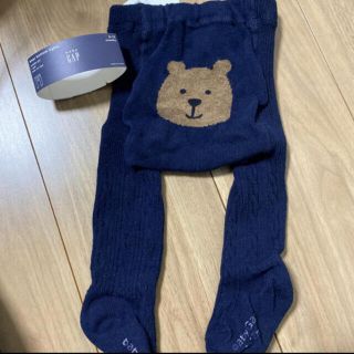 ベビーギャップ(babyGAP)のくまさんタイツ　ネイビー(靴下/タイツ)