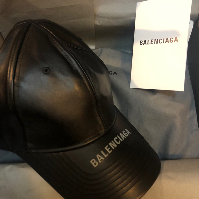 本日限定値下げbalenciaga レザー　ベースボールキャップ