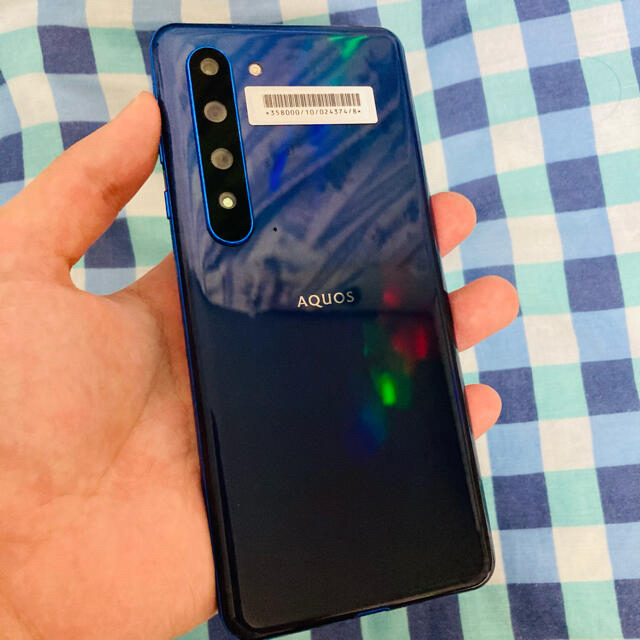 AQUOS R5G アースブルー256GB SIMロック解除済み 充電器カバー付 【名