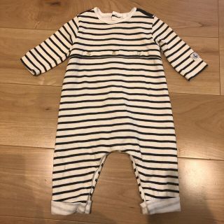 プチバトー(PETIT BATEAU)のプチバトーマリニエールロンパース美品3m60cm(ロンパース)