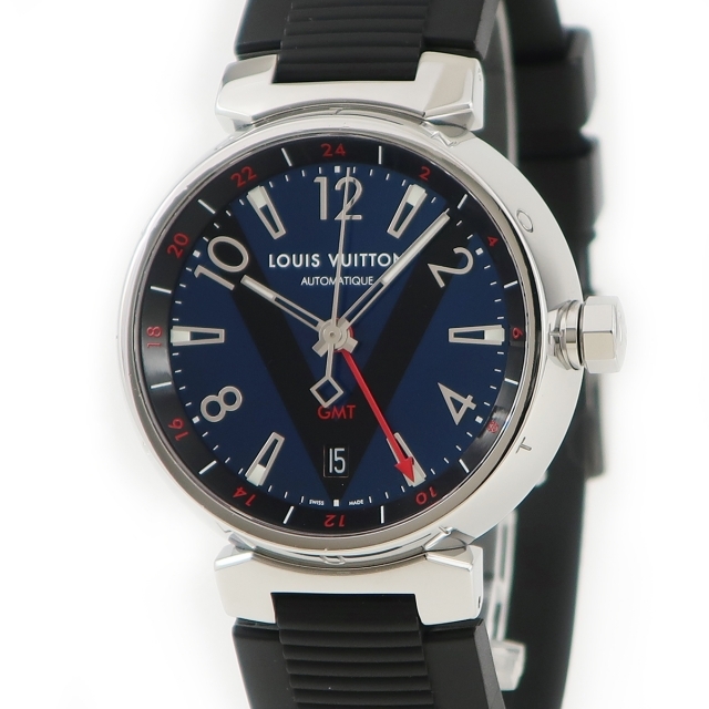 Louis Vuitton ルイヴィトン タンブール Gmt Q1157 自動巻き メンズ 腕時計の通販 By 宝美堂 ルイヴィトンならラクマ