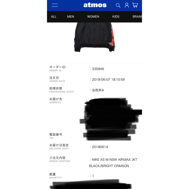 atmos(アトモス)のNIKE atmos  WE LOVE NIKE JKT メンズのジャケット/アウター(ナイロンジャケット)の商品写真