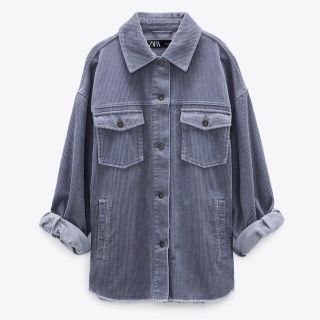 ザラ(ZARA)のZARA　コーデュロイ　ジャケット　グレー(Gジャン/デニムジャケット)