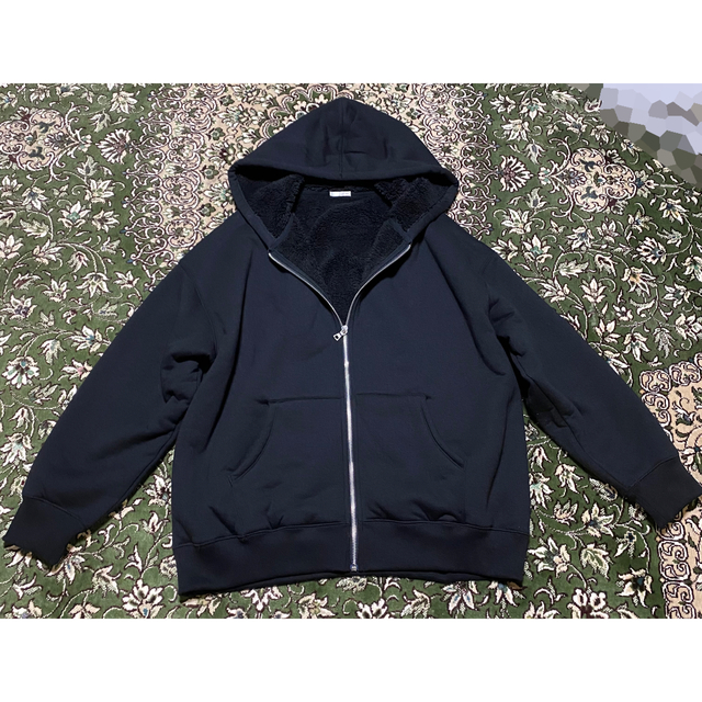 GU(ジーユー)のGU 裏ボアスウェットパーカ(長袖) XXL BLACK【オンライン完売品】 レディースのトップス(パーカー)の商品写真