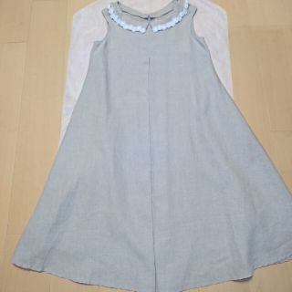 ルネ(René)のReneルネ 洗えるリネンワンピース34(36) 美品(ひざ丈ワンピース)