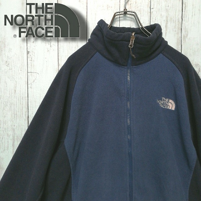 THE NORTH FACE(ザノースフェイス)のL ノースフェイス グレー&ブルー フリース フルジョ 古着男子 菅田将暉 メンズのジャケット/アウター(ブルゾン)の商品写真