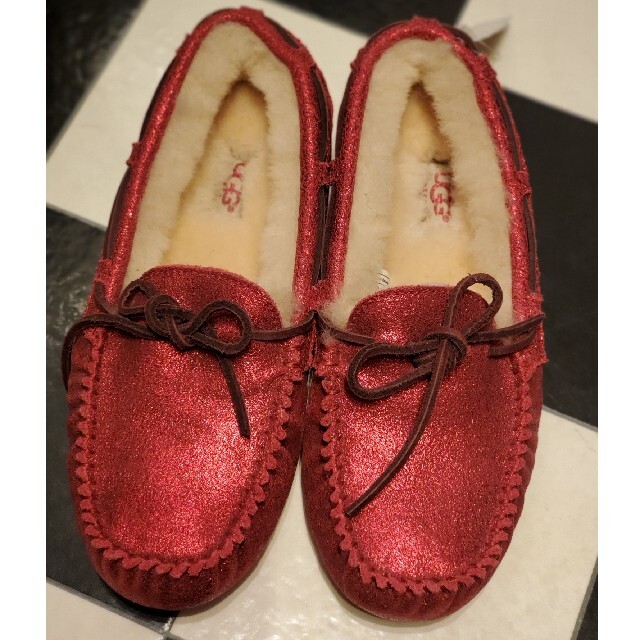 専用【 箱なし】UGG RED METALLIC FLAT LOAFERS