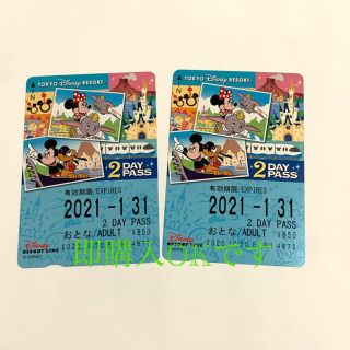 ディズニー(Disney)のディズニーリゾートライン　2DAYパス(遊園地/テーマパーク)