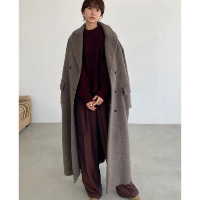 STUDIOUS(ステュディオス)のCLANE DOUBLE WOOL LONG COAT サイズ1 レディースのジャケット/アウター(ロングコート)の商品写真