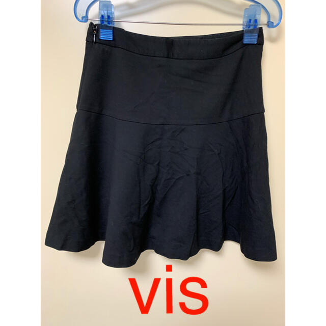 ViS(ヴィス)のビス　ブラックフレアスカート  Mサイズ レディースのスカート(ひざ丈スカート)の商品写真