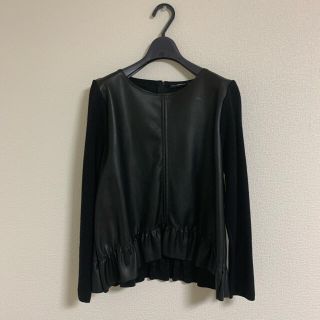 ザラ(ZARA)のZARA、ザラ・レザー、ライダース・ニット(ニット/セーター)