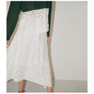 ルシェルブルー(LE CIEL BLEU)のDot Lace Flare Skirt(ロングスカート)