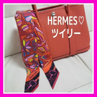 エルメス(Hermes)のリッコ様専用♡ エルメス ツイリー ピンク オレンジ イエロー ブラック 赤(バンダナ/スカーフ)