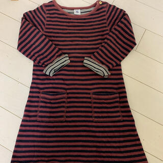 プチバトー(PETIT BATEAU)の6ans  110 プチバトー  ボーダー　ワンピース　ミモレ(ワンピース)