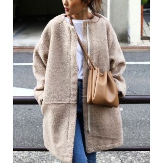 アンティローザ(Auntie Rosa)の美品❤️Auntie Rosa Holiday ノーカラーボアコート ZARA(ロングコート)