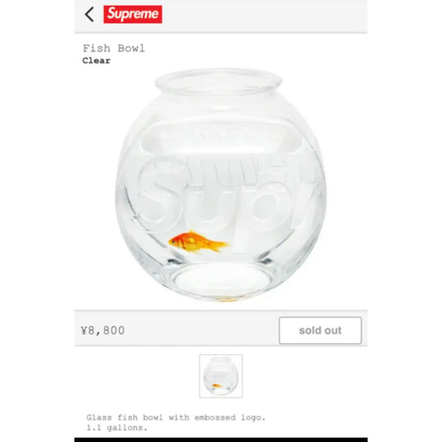 Supreme(シュプリーム)のsupreme 金魚鉢 インテリア/住まい/日用品のインテリア/住まい/日用品 その他(その他)の商品写真