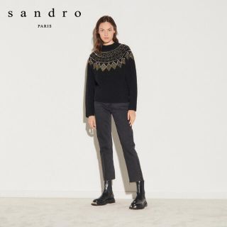 サンドロ(Sandro)の❤️Sandro2020秋新作　新品　黒ニット　セーター　綺麗上品(ニット/セーター)