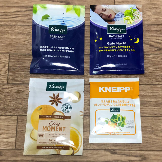 Kneipp(クナイプ)の【新品】 クナイプ　バスソルト　バスミルク　4種類　セット コスメ/美容のボディケア(入浴剤/バスソルト)の商品写真
