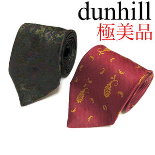 ダンヒル(Dunhill)のダンヒル dunhill フラワー 花柄 シルク 100% ネクタイ 2点セット(ネクタイ)
