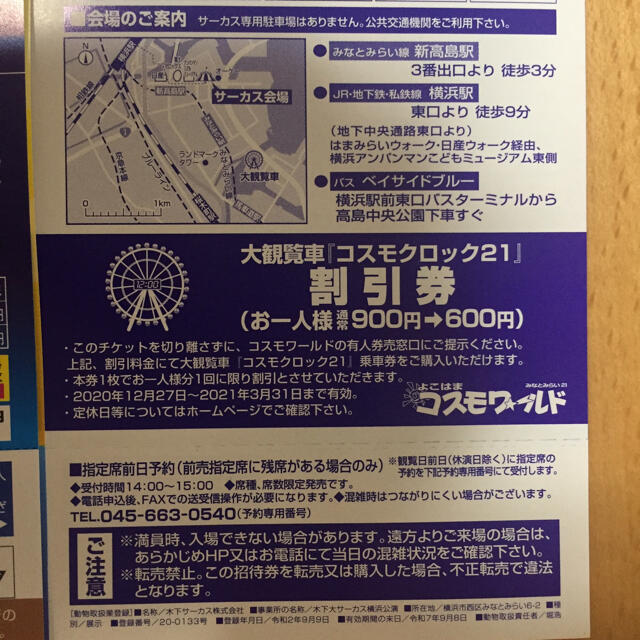 半額以下 平日土可 木下大サーカス バレンタイン 横浜 3枚 チケットの演劇/芸能(サーカス)の商品写真