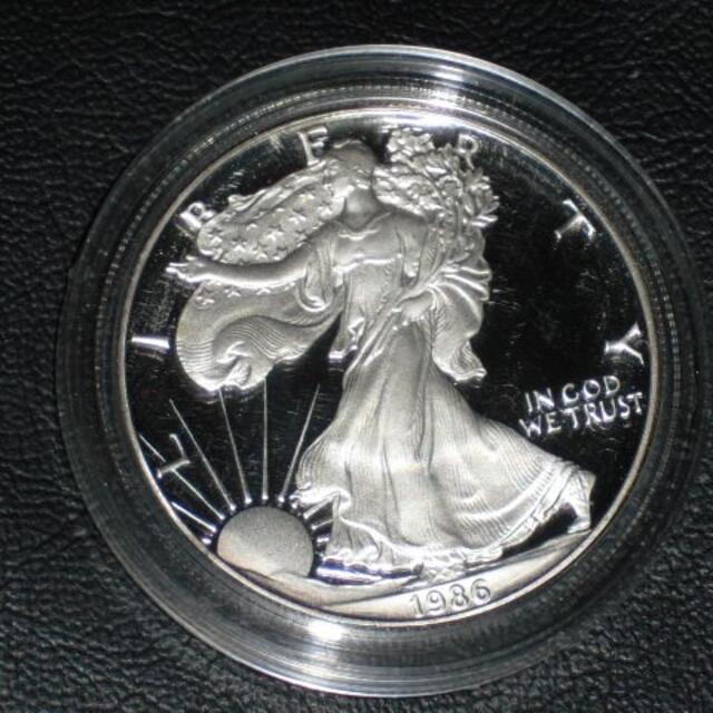 ★アメリカ銀貨★　純銀　プルーフイーグル銀貨　1986年　初年号　１ＯＺ純銀