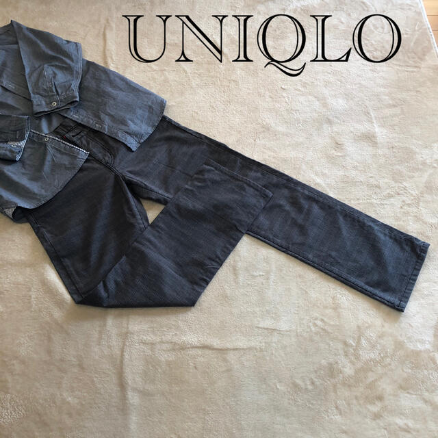 UNIQLO(ユニクロ)の未使用近！　UJ UNIQLO  スリムフィットストレートパンツ　グレー　30 メンズのパンツ(スラックス)の商品写真