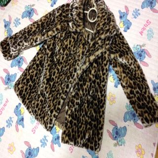 ヒョウ柄ファーコート(毛皮/ファーコート)