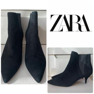 ザラ(ZARA)のZARA ブラックスエード　ブーツ(ブーツ)