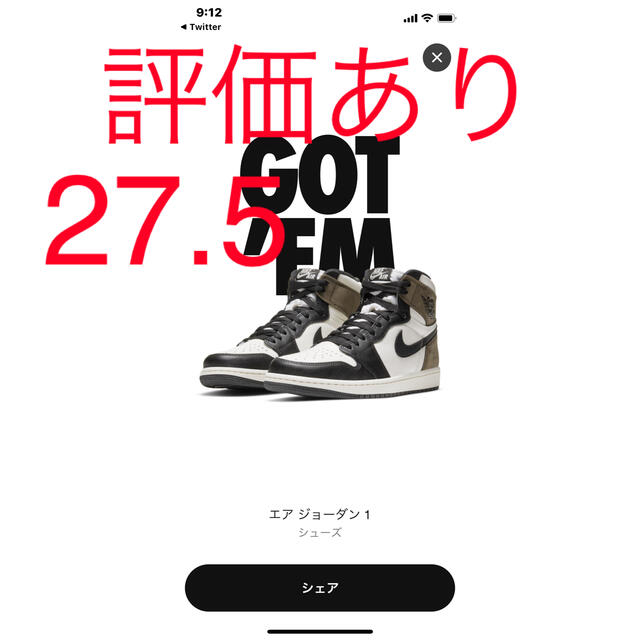 靴/シューズNIKE AIR JORDAN1 RETRO HIGH DARK MOCHA