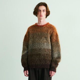 yoke Gradation Border Crew Neck 22aw