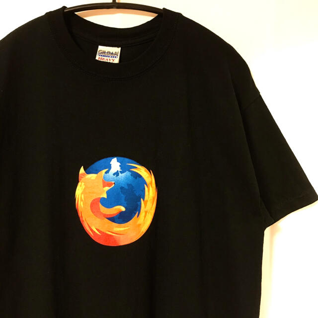 【希少】 企業ロゴ　firefox ファイヤーフォックス　Tシャツ　黒
