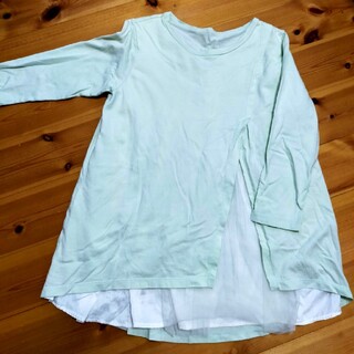七分袖の授乳服 ミントグリーンMサイズ(マタニティトップス)