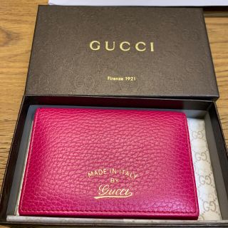 グッチ(Gucci)のGUCCI made in italy 名刺入れ　ピンク(名刺入れ/定期入れ)