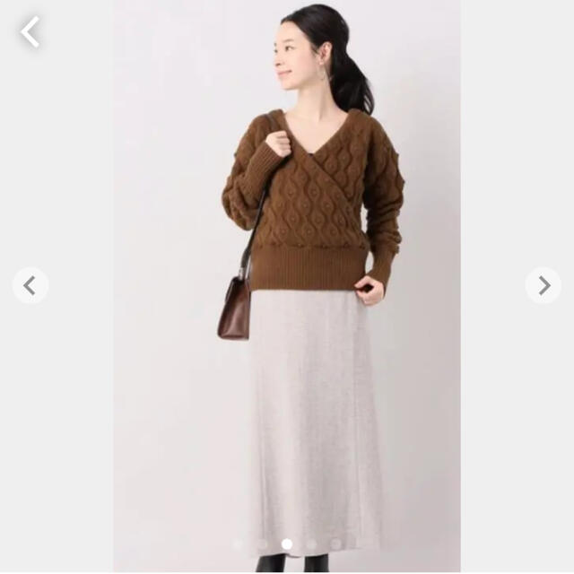 イエナ アクア リーフ柄 カシュクールニット 美品