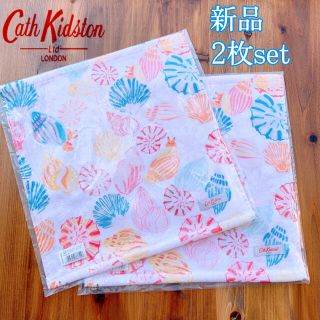 キャスキッドソン(Cath Kidston)のキャスキッドソン　タオル　ハンカチ　フェイスクロス　ハーミットシェルズ　貝　海(ハンカチ)