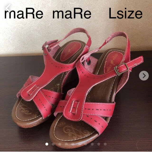 maRe maRe DAILY MARKET(マーレマーレ デイリーマーケット)のマーレマーレ☆厚底サンダルレッドsize L レディースの靴/シューズ(サンダル)の商品写真