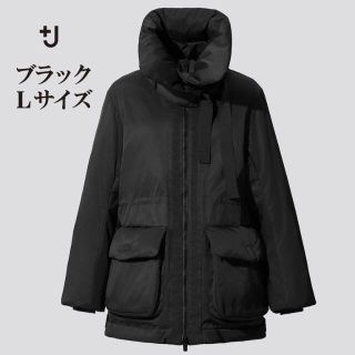 ユニクロ(UNIQLO)の＋J★新品ハイブリッドダウンショートコート黒ブラックL(ダウンコート)