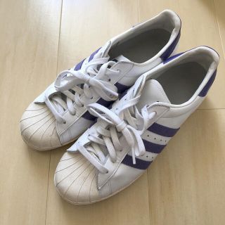 アディダス(adidas)のアディダス スーパースター80S ランニングホワイト/ブラストパープル(スニーカー)