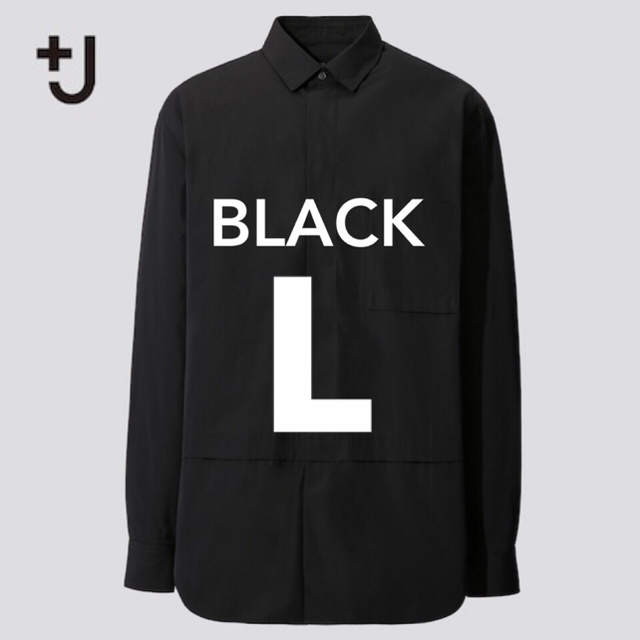 UNIQLO ユニクロ +Jスーピマコットンオーバーサイズシャツ BLACK L