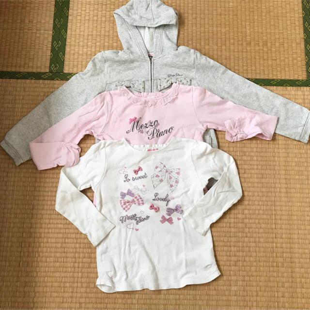 mezzo piano(メゾピアノ)のmezzo piano パーカーと長袖Ｔシャツ2枚　140cm キッズ/ベビー/マタニティのキッズ服男の子用(90cm~)(Tシャツ/カットソー)の商品写真