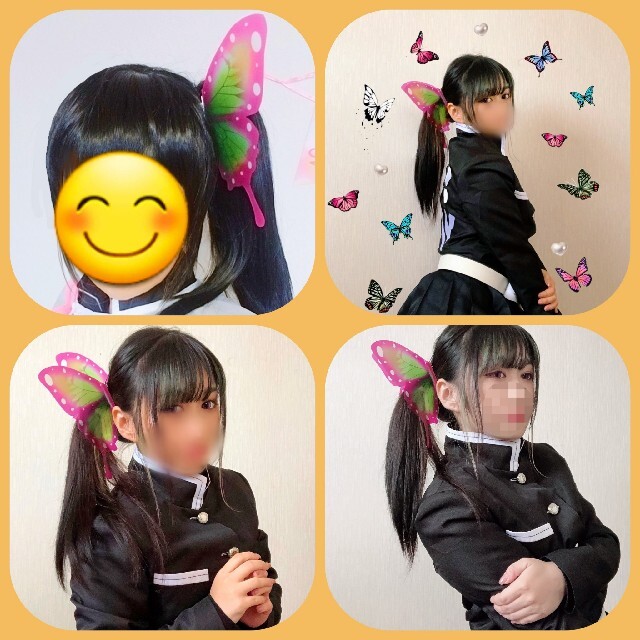 70 ヘアピン 髪飾り コスプレ 子供 蝶々 鬼滅  栗花落カナヲ エンタメ/ホビーのコスプレ(小道具)の商品写真