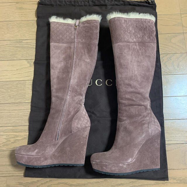 GUCCI ロングブーツ ファー付き www.stellameubles.fr