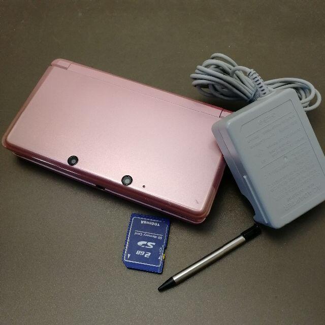 すぐに遊べる付属品セット！◆任天堂3DS 本体◆ミスティピンク◆98