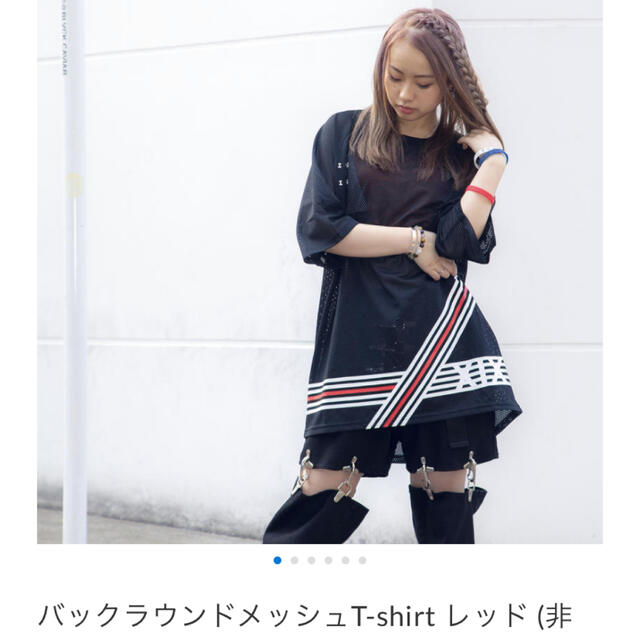 【荒井麻珠着用】XIXバックラウンドメッシュT shirt レディースのトップス(Tシャツ(半袖/袖なし))の商品写真