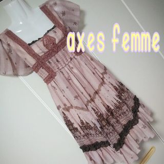 アクシーズファム(axes femme)のaxesfemme アクシーズファム　ワンピース　ピンク(ミニワンピース)